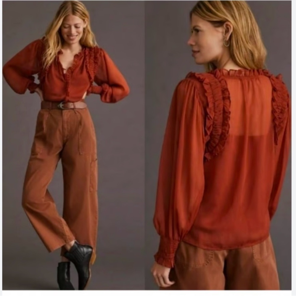 Anthropologie forever that girl ruffle blouse